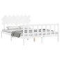 vidaXL Estructura de cama con cabecero madera maciza blanco 140x190 cm vidaXL Estructura de cama con cabecero madera maciza blanco 140x190 cm