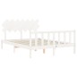 vidaXL Estructura de cama con cabecero madera maciza blanco 140x190 cm vidaXL Estructura de cama con cabecero madera maciza blanco 140x190 cm