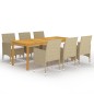 vidaXL Juego de comedor de jardín de 7 piezas beige vidaXL Juego de comedor de jardín de 7 piezas beige