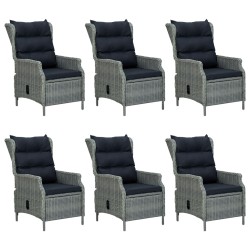 vidaXL Juego de comedor para jardín de 7 piezas gris claro