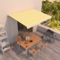 vidaXL Toldo retráctil manual amarillo y blanco 450x300 cm vidaXL Toldo retráctil manual amarillo y blanco 450x300 cm