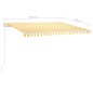 vidaXL Toldo retráctil manual amarillo y blanco 450x300 cm vidaXL Toldo retráctil manual amarillo y blanco 450x300 cm