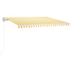 vidaXL Toldo automático LED sensor de viento amarillo blanco 400x300cm