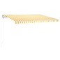 vidaXL Toldo automático LED sensor de viento amarillo blanco 400x300cm vidaXL Toldo automático LED sensor de viento amarillo blanco 400x300cm