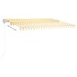 vidaXL Toldo automático LED sensor de viento amarillo blanco 400x300cm vidaXL Toldo automático LED sensor de viento amarillo blanco 400x300cm