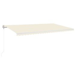 vidaXL Toldo automático con LED sensor de viento crema 600x300 cm