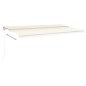 vidaXL Toldo automático con LED sensor de viento crema 600x300 cm vidaXL Toldo automático con LED sensor de viento crema 600x300 cm