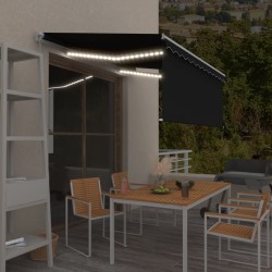 vidaXL Toldo retráctil manual con persiana y luz LED antracita 3x2,5 m  