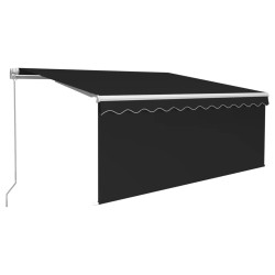 vidaXL Toldo retráctil manual con persiana y luz LED antracita 3x2,5 m  