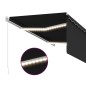 vidaXL Toldo retráctil manual con persiana y luz LED antracita 3x2,5 m vidaXL Toldo retráctil manual con persiana y luz LED antracita 3x2,5 m