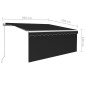 vidaXL Toldo retráctil manual con persiana y luz LED antracita 3x2,5 m vidaXL Toldo retráctil manual con persiana y luz LED antracita 3x2,5 m