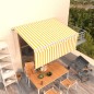 vidaXL Toldo retráctil manual con persiana amarillo y blanco 3x2,5 m