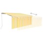 vidaXL Toldo retráctil manual con persiana amarillo y blanco 3x2,5 m