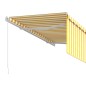 vidaXL Toldo retráctil manual con persiana amarillo y blanco 3x2,5 m