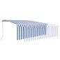 vidaXL Toldo automático retráctil con persiana azul y blanco 4,5x3 m vidaXL Toldo automático retráctil con persiana azul y blanco 4,5x3 m