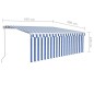 vidaXL Toldo automático retráctil con persiana azul y blanco 4,5x3 m vidaXL Toldo automático retráctil con persiana azul y blanco 4,5x3 m