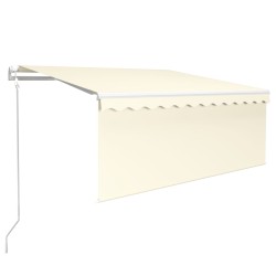 vidaXL Toldo automático con persiana LED sensor de viento crema 3x2,5m  