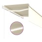 vidaXL Toldo automático con persiana LED sensor de viento crema 3x2,5m vidaXL Toldo automático con persiana LED sensor de viento crema 3x2,5m