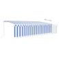 vidaXL Toldo retráctil manual con persiana azul y blanco 6x3 m vidaXL Toldo retráctil manual con persiana azul y blanco 6x3 m