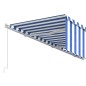 vidaXL Toldo retráctil manual con persiana azul y blanco 6x3 m vidaXL Toldo retráctil manual con persiana azul y blanco 6x3 m