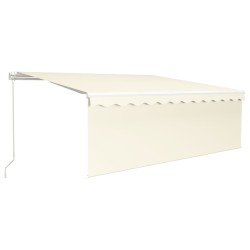 vidaXL Toldo retráctil manual con persiana y LED crema 4x3 m