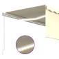 vidaXL Toldo retráctil manual con persiana y LED crema 4x3 m vidaXL Toldo retráctil manual con persiana y LED crema 4x3 m