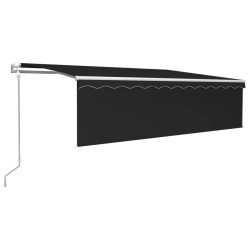 vidaXL Toldo automático persiana, LED y sensor viento antracita 5x3 m 