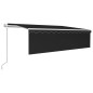vidaXL Toldo automático persiana, LED y sensor viento antracita 5x3 m vidaXL Toldo automático persiana, LED y sensor viento antracita 5x3 m