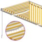 vidaXL Toldo automático persiana LED sensor de viento amarillo 4x3m  