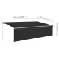 vidaXL Toldo retráctil manual con persiana gris antracita 5x3 m