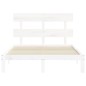 vidaXL Estructura cama de matrimonio con cabecero madera maciza blanco vidaXL Estructura cama de matrimonio con cabecero madera maciza blanco