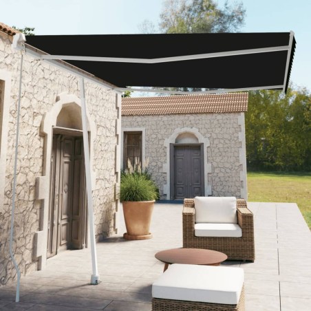 vidaXL Toldo de pie retráctil manual gris antracita 300x250 cm