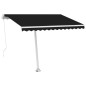 vidaXL Toldo de pie retráctil manual gris antracita 300x250 cm vidaXL Toldo de pie retráctil manual gris antracita 300x250 cm