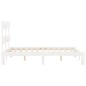 vidaXL Estructura cama de matrimonio con cabecero madera maciza blanco vidaXL Estructura cama de matrimonio con cabecero madera maciza blanco