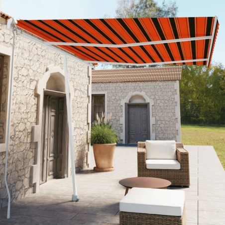 vidaXL Toldo de pie manual retráctil naranja y marrón 350x250 cm