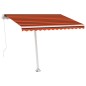 vidaXL Toldo de pie manual retráctil naranja y marrón 350x250 cm