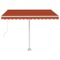 vidaXL Toldo de pie manual retráctil naranja y marrón 350x250 cm