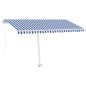 vidaXL Toldo de pie retráctil manual azul y blanco 400x300 cm vidaXL Toldo de pie retráctil manual azul y blanco 400x300 cm