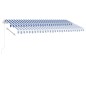 vidaXL Toldo de pie retráctil manual azul y blanco 400x300 cm vidaXL Toldo de pie retráctil manual azul y blanco 400x300 cm