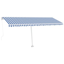 vidaXL Toldo de pie retráctil manual azul y blanco 500x300 cm