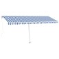 vidaXL Toldo de pie retráctil manual azul y blanco 500x300 cm