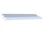 vidaXL Toldo de pie retráctil manual azul y blanco 500x300 cm