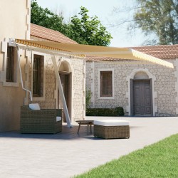vidaXL Toldo de pie automático amarillo y blanco 400x300 cm