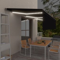 vidaXL Toldo retráctil manual con persiana y LED antracita 6x3 m
