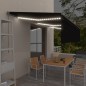 vidaXL Toldo retráctil manual con persiana y LED antracita 6x3 m vidaXL Toldo retráctil manual con persiana y LED antracita 6x3 m