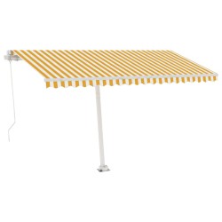 vidaXL Toldo retráctil manual con LED amarillo y blanco 400x300 cm