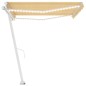 vidaXL Toldo retráctil manual con LED amarillo y blanco 400x300 cm vidaXL Toldo retráctil manual con LED amarillo y blanco 400x300 cm