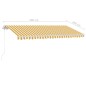 vidaXL Toldo retráctil manual con LED amarillo y blanco 400x300 cm vidaXL Toldo retráctil manual con LED amarillo y blanco 400x300 cm