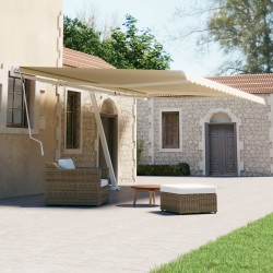 vidaXL Toldo de pie retráctil manual crema 600x300 cm