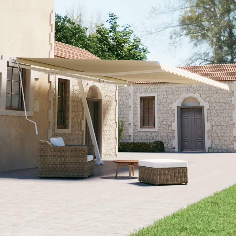 vidaXL Toldo de pie retráctil manual crema 600x300 cm vidaXL Toldo de pie retráctil manual crema 600x300 cm